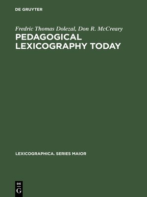 cover image of Pedagogical Lexicography Today